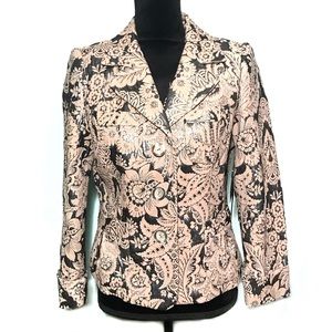 Victor Alfaro floral fantasy metallic Suit Jacket